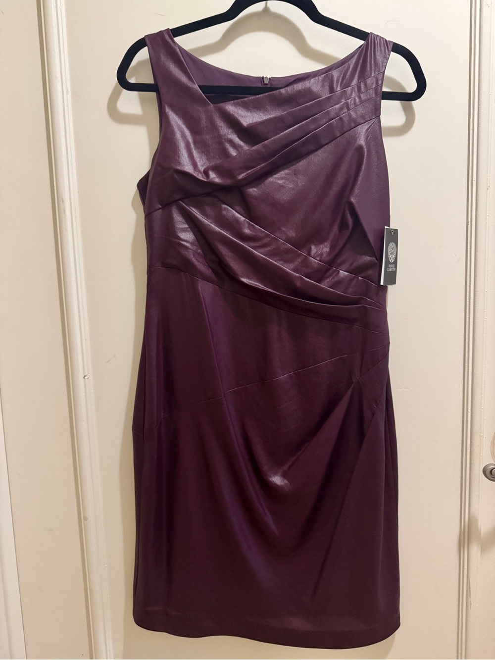 NWT Vince Camuto Sleeveless Draped Plum Dress